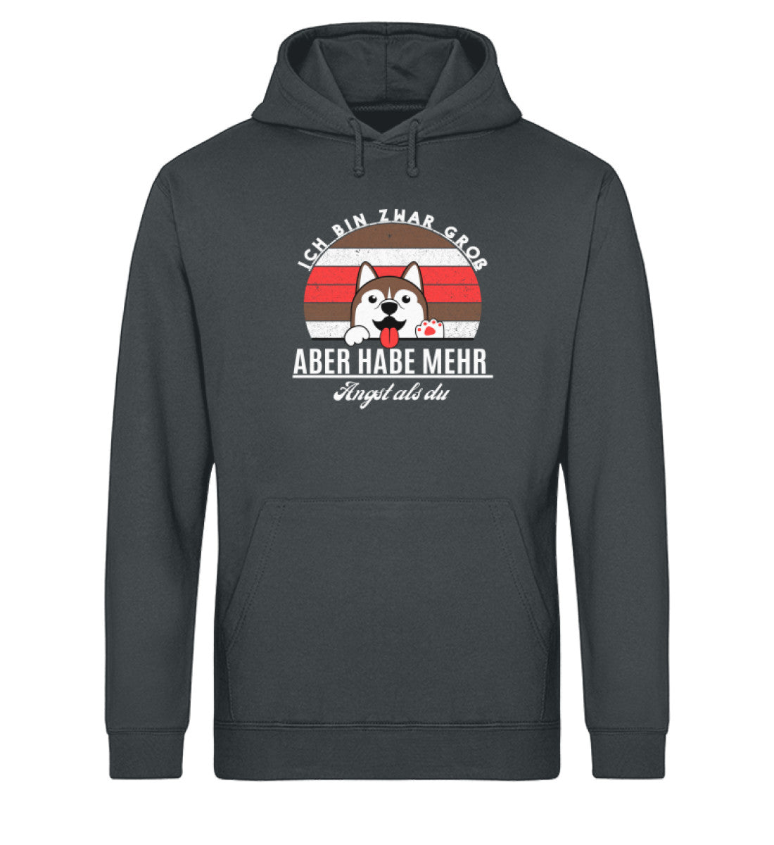 Ich bin zwar groß aber habe mehr Angst als du Herren Hoodie in India Ink Grey