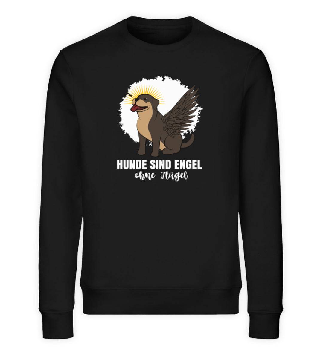 Hunde sind Engel ohne Flügel Herren Sweatshirt in Schwarz