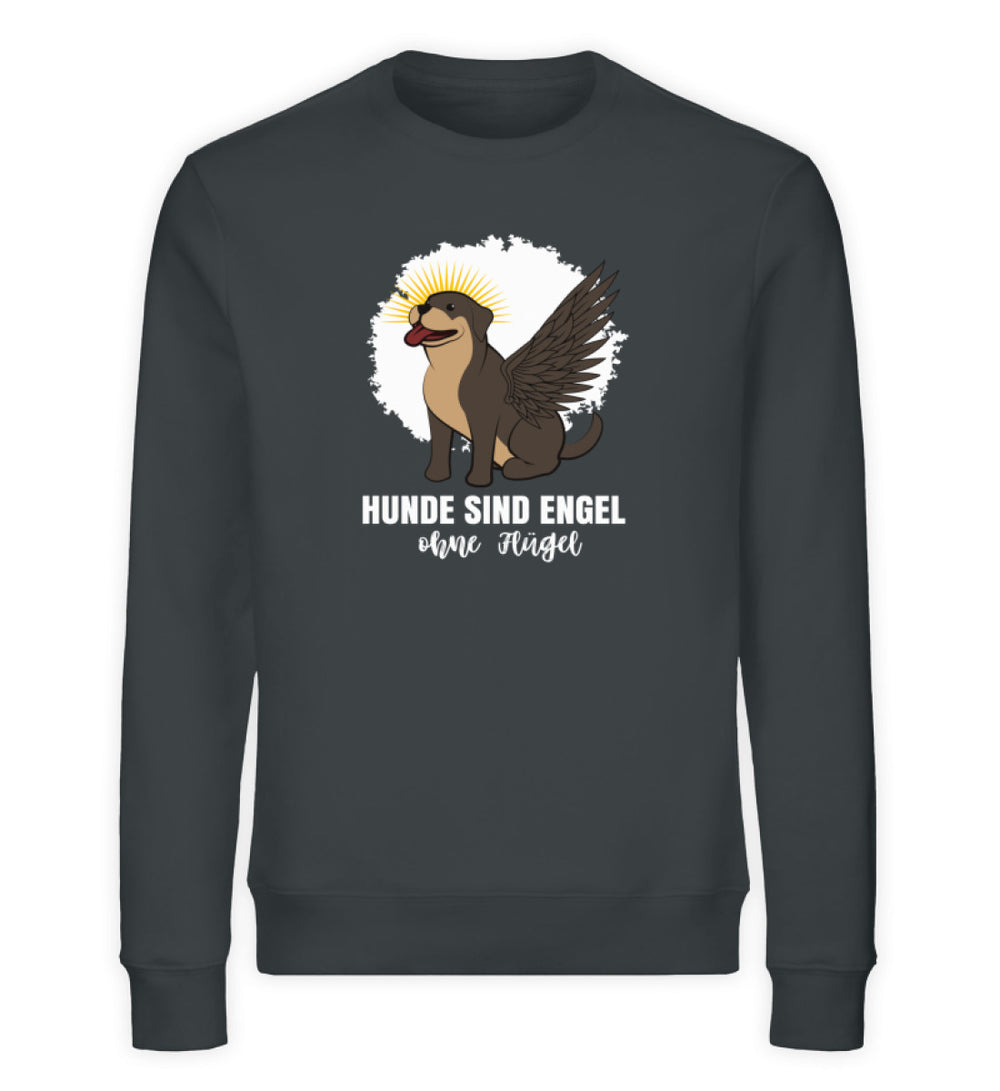 Hunde sind Engel ohne Flügel Herren Sweatshirt in India Ink Grey