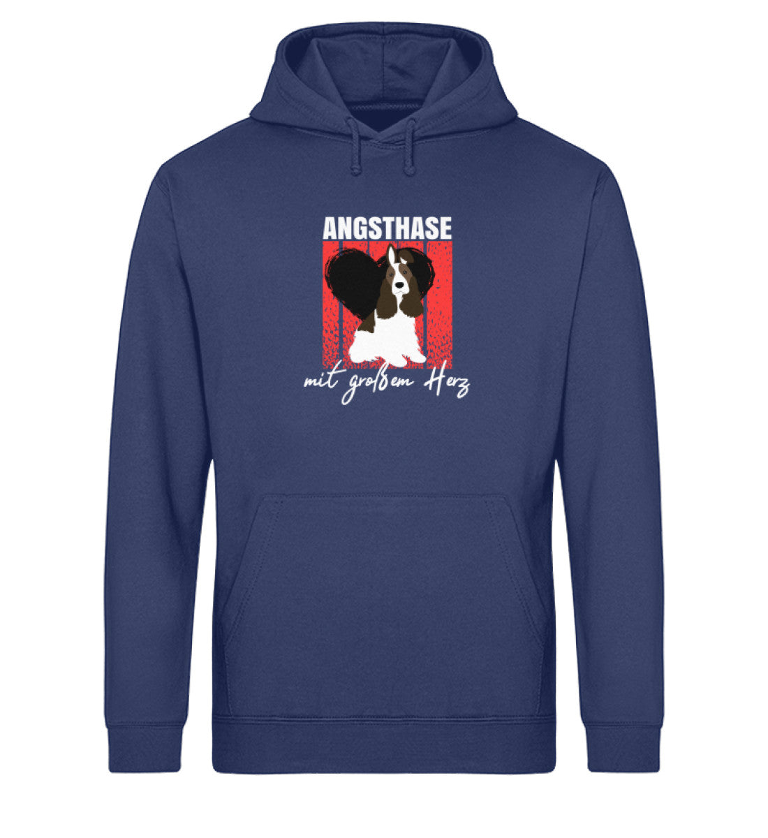 Angsthase mit großem Herz Herren Hoodie in French Navy