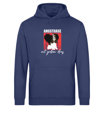 Angsthase mit großem Herz Herren Hoodie in French Navy