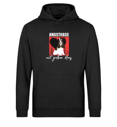 Angsthase mit großem Herz Herren Hoodie in Schwarz